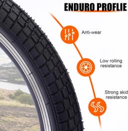ZUKKA 20x2.125 Bike Tire 2 Pack Folding Replacement Tires Puncture Resistant Fits Kids Bikes BMX Mountain Cruiser Durable