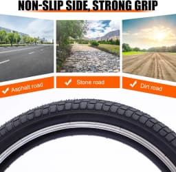 ZUKKA 20x2.125 Bike Tire 2 Pack Folding Replacement Tires Puncture Resistant Fits Kids Bikes BMX Mountain Cruiser Durable