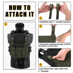 KRYDEX Tactical MOLLE Front Panel Detachable Flap Adapt G Hook Buckle For Hunting Vest Plate Carrier Chest Rig Accessories