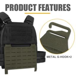 KRYDEX Tactical MOLLE Front Panel Detachable Flap Adapt G Hook Buckle For Hunting Vest Plate Carrier Chest Rig Accessories