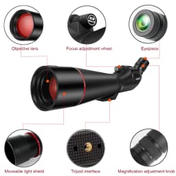 BORWOLF 25-75x80 Telescope Spotting Scope Powerful Zoom Monocular BAK4 Waterproof For Bird Watching Target Shotting With Tripod