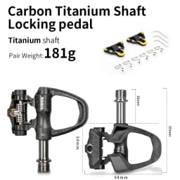 KINAN Bicycle Locking Pedals 189 Grams 94x69MM Carbon Fiber Body Titanium Alloy Axis With Tools For Road Bicycles Accessories