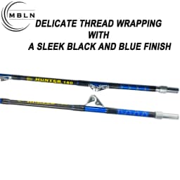 1pc Black Blue Carbon Surf Rod, 2-Section Portable Sea Fishing Pole with Metal Guides & EVA Grip, Heavy Duty for Boat/Casting/Lo