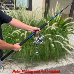 1pc Black Blue Carbon Surf Rod, 2-Section Portable Sea Fishing Pole with Metal Guides & EVA Grip, Heavy Duty for Boat/Casting/Lo