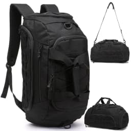 3-in-1 Tactical Gym Backpack with Shoe Compartment Convertible Duffel Sling Bag for Men Women Weekender Overnight Travel Bag