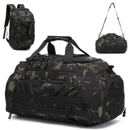 3-in-1 Tactical Gym Backpack with Shoe Compartment Convertible Duffel Sling Bag for Men Women Weekender Overnight Travel Bag