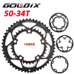GOLDIX 50 34t chainring 110bcd 5 bolt For Sram FSA 9 10 11 speed 700C Road bike chainring 110 bcd double chainring crankset