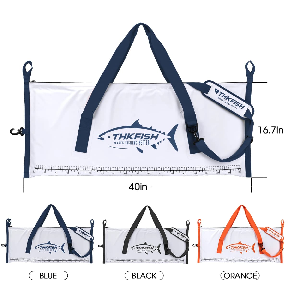 THKFISH 40in Insulated Fish Cooler Bag Large Capacity Leakproof Live Fish Fresh-keeping Bags Waterproof PVC Fishing Cold Bag
