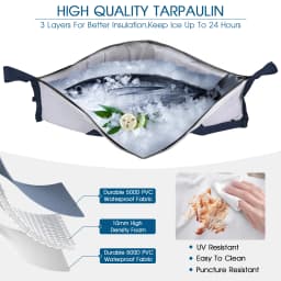 THKFISH 40in Insulated Fish Cooler Bag Large Capacity Leakproof Live Fish Fresh-keeping Bags Waterproof PVC Fishing Cold Bag