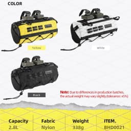 Rhinowalk Bike Handlebar Bag 2.8L Bicycle Front Bag  Wilderness Series EVA 3D Design Wear-Resistant Bike Bag with Straps