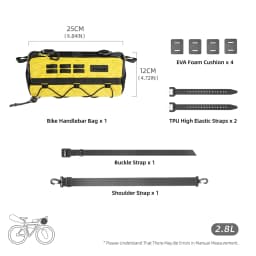 Rhinowalk Bike Handlebar Bag 2.8L Bicycle Front Bag  Wilderness Series EVA 3D Design Wear-Resistant Bike Bag with Straps