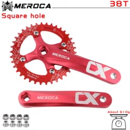 MEROCA Square taper crankset 104bcd Chainring 170mm MTB bicycle Square crank with 104 bcd Round narrow wide chainring