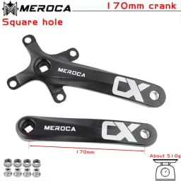 MEROCA Square taper crankset 104bcd Chainring 170mm MTB bicycle Square crank with 104 bcd Round narrow wide chainring