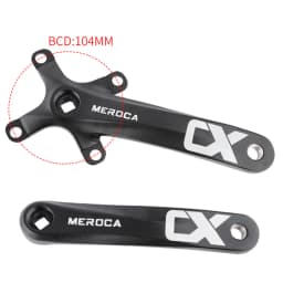 MEROCA Square taper crankset 104bcd Chainring 170mm MTB bicycle Square crank with 104 bcd Round narrow wide chainring