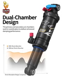 DNM AO39RC Air Shock Absorber 165/190/ 200mm With Damping Adjustment 3-stage Locking Double Chamber MTB Bicycle Shock Absorber