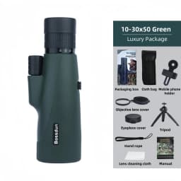 10-30x50 HD Zoom Monocular Telescope with Tripod & Phone Adapter - Powerful Long Range for Bird Watching, Hunting, Camping
