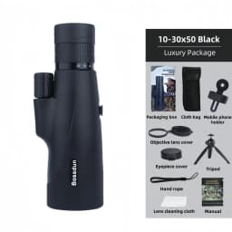 10-30x50 HD Zoom Monocular Telescope with Tripod & Phone Adapter - Powerful Long Range for Bird Watching, Hunting, Camping