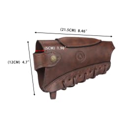 Tourbon Vintage Leather Gun Buttstock Cover Rifle Cheek Rest Riser Pad Rope Closure Adjustable Brown Hunting Accessories