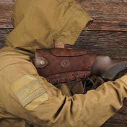 Tourbon Vintage Leather Gun Buttstock Cover Rifle Cheek Rest Riser Pad Rope Closure Adjustable Brown Hunting Accessories