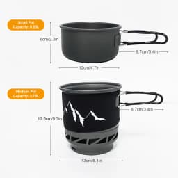 WESTTUNE Camping Cooking Set Stove Pot Pan Cookware System with Heat Exchanger Outdoor Propane Cooking Gear Outdoor Supplies