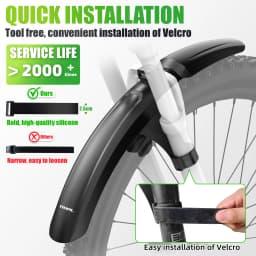 RBRL Bike Front Mudguard Full Coverage Bike Fender Compatible with 3' Tire Splash-proof Bicycle Fender for MTB Electric Cycling
