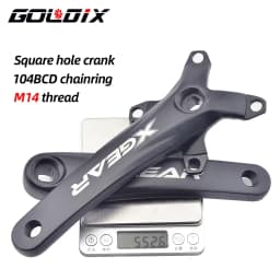 GOLDIX Square Hole Bicycle Crankset 104BCD Single Chainring Forging Aluminum Alloy Crank 170mm Length Black 32/34/36/38/40/42T