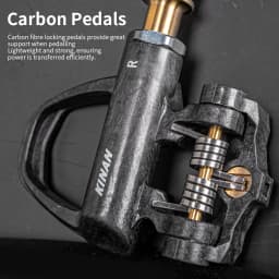 New KINAN Bicycle Locking Pedal SPD Titanium Alloy Axis 198G 94x69MM Carbon Fiber Body With Tool For Road Bike Winter Cycling