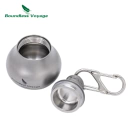 Boundless Voyage Titanium Keychain Pill Holder Small Metal Pill Case Waterproof Pill Organizer Travel Pill Bottle Box Ti9006O