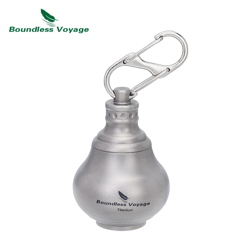 Boundless Voyage Titanium Keychain Pill Holder Small Metal Pill Case Waterproof Pill Organizer Travel Pill Bottle Box Ti9006O