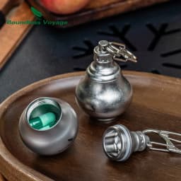Boundless Voyage Titanium Keychain Pill Holder Small Metal Pill Case Waterproof Pill Organizer Travel Pill Bottle Box Ti9006O