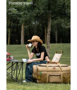 130L Outdoor Large-Capacity Trolley Backpack Thickened Storage Bag with Wheels Complete Set for Picnic and Camping Gear