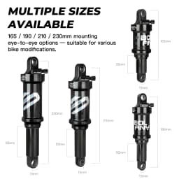 BOLANY MTB Rear Shock Damping Air Shock 165/190/210/230mm Air Adjustable Rear Suspension for Downhill Full Suspension Bicycle