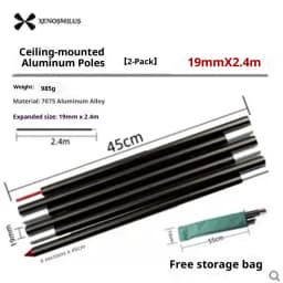 Telescopic Tent Poles Set of 2 Universal Adjustable Aluminium Camping Awning Poles Sun Sail Shelter Rods Tarp Tent Accessories