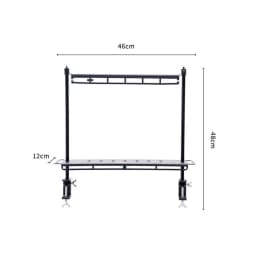 TARKA Camping Shelf Lantern Stand, Tableware Tools Hanging Rack, Multifunctional IGT Tabletop Storage Rack Light Holder
