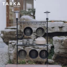 TARKA Camping Shelf Lantern Stand, Tableware Tools Hanging Rack, Multifunctional IGT Tabletop Storage Rack Light Holder