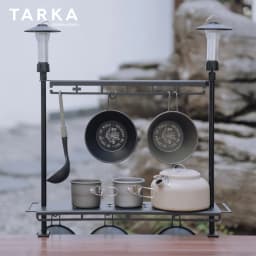 TARKA Camping Shelf Lantern Stand, Tableware Tools Hanging Rack, Multifunctional IGT Tabletop Storage Rack Light Holder