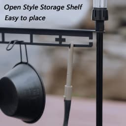 TARKA Camping Shelf Lantern Stand, Tableware Tools Hanging Rack, Multifunctional IGT Tabletop Storage Rack Light Holder