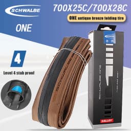 Schwalbe ONE 700x25C 28C Road Bike 700C Tubeless Folding Tire Brown Edge Puncture-resistant Bicycle Tire 
