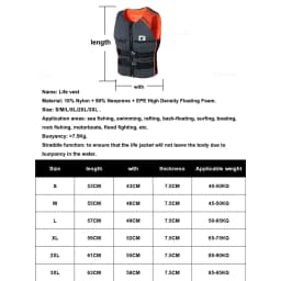 Life Vest for Adults Kayak KiteSurf Jet Ski Life Jacket Motorboats Raft Rescue Swim Drifting Boat Wakeboard Fishing Life Jackets