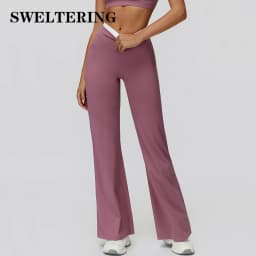 Gym Fitness Bell-Bottoms Yoga Pants Sports Flared Leggings Breathable Latin Dance Pants Female Casual Sports Pants Trousers