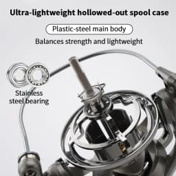 Huidiao Heavy-Duty Fishing Reel NGK-II 25KG/55LB Powerful Drag Zero Play 6+1 Shielded BB Spinning Reel for Big Game Fishing