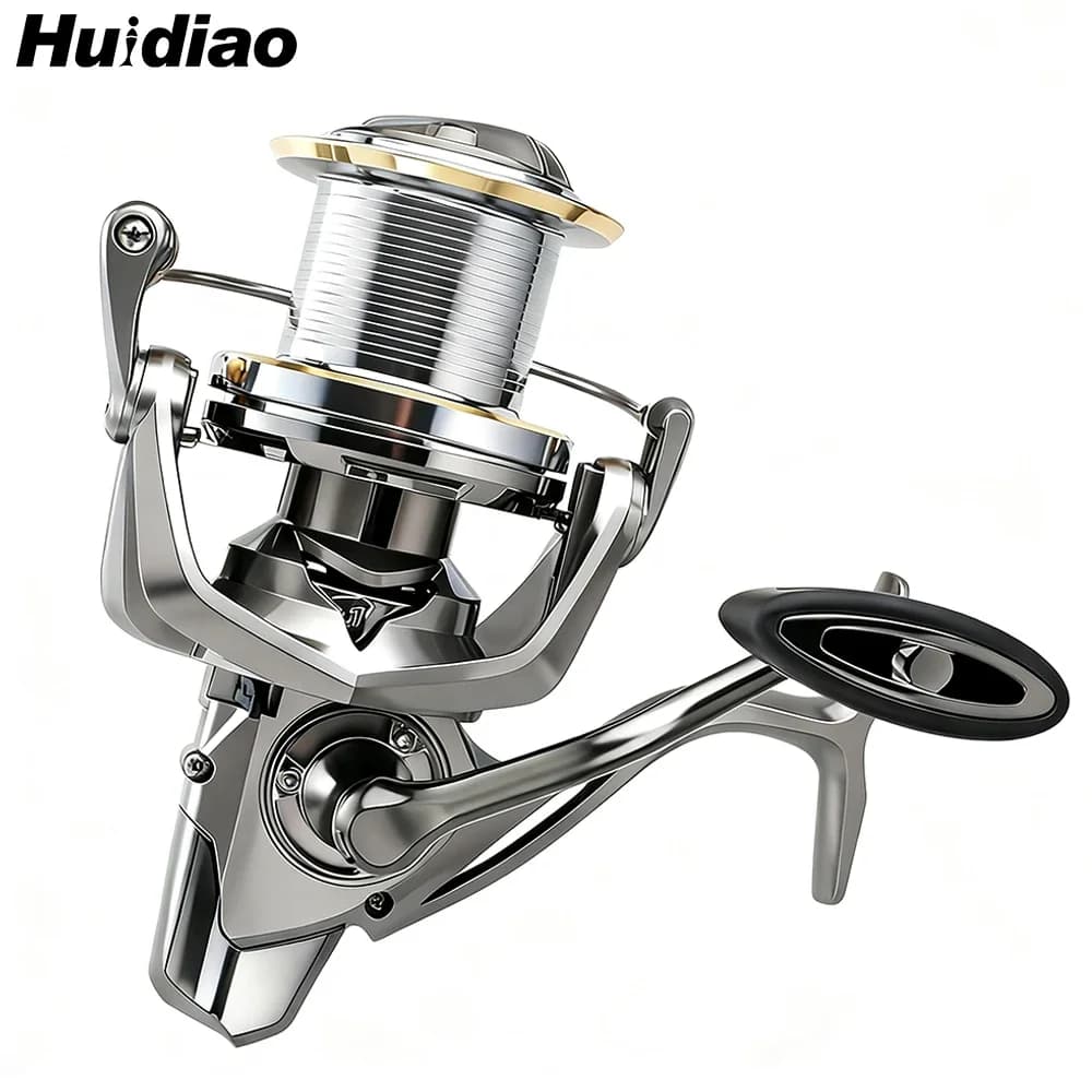 Huidiao Heavy-Duty Fishing Reel NGK-II 25KG/55LB Powerful Drag Zero Play 6+1 Shielded BB Spinning Reel for Big Game Fishing