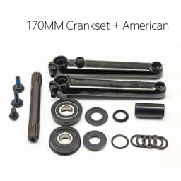 BMX Freestyle Bike 8T Crankset - 8T*19mm Crank with MID/EURO/Spanish/American BB Kit
