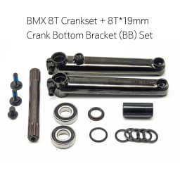 BMX Freestyle Bike 8T Crankset - 8T*19mm Crank with MID/EURO/Spanish/American BB Kit