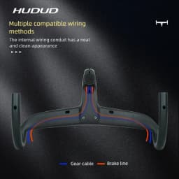 HUDUD Arc Road Bike Full Carbon Fiber Ultra-Light T800 Aerodynamic Internal Cable Routing Integrated Handlebar 360g