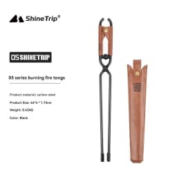 Shine Trip Barbecue Clip Lightweight Portable Carbon Steel Picnic Anti-Scalding Thick Fire Tongs for Outdoor Cooking