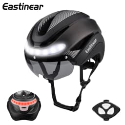 Eastinear Road Bicycle Helmet Led Lights With Magnetic Googles & Sun Visor Ride Racing Ultralight Adult Road Bike Helmet 400g