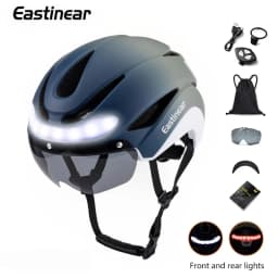 Eastinear Road Bicycle Helmet Led Lights With Magnetic Googles & Sun Visor Ride Racing Ultralight Adult Road Bike Helmet 400g