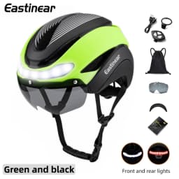 Eastinear Road Bicycle Helmet Led Lights With Magnetic Googles & Sun Visor Ride Racing Ultralight Adult Road Bike Helmet 400g