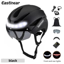 Eastinear Road Bicycle Helmet Led Lights With Magnetic Googles & Sun Visor Ride Racing Ultralight Adult Road Bike Helmet 400g
